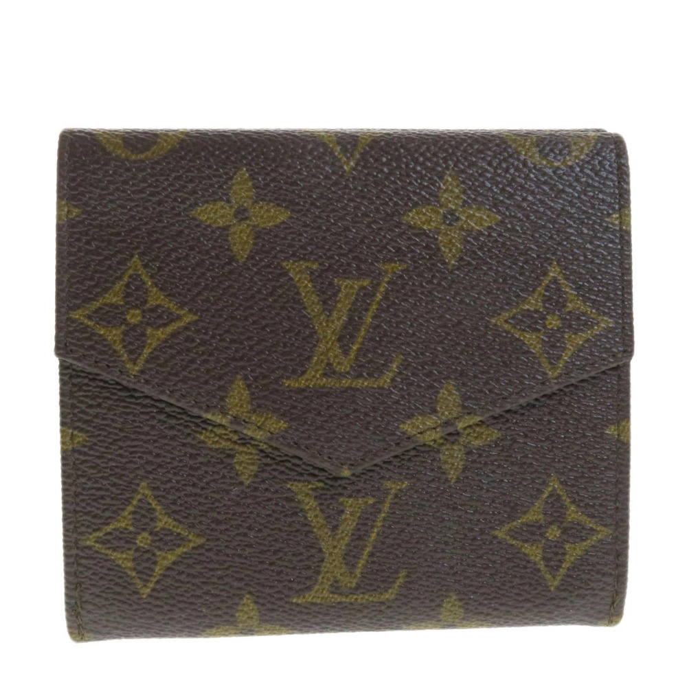 Louis Vuitton Canvas Double Hook Bi Monogram fold Wallet Brown